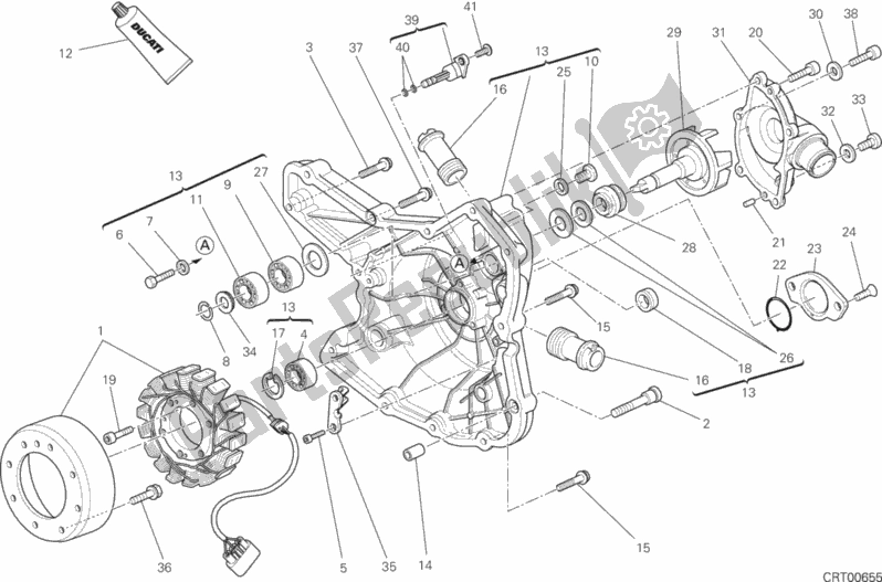 Toutes les pièces pour le Couvercle De Générateur du Ducati Hypermotard Hyperstrada Brasil 821 2016